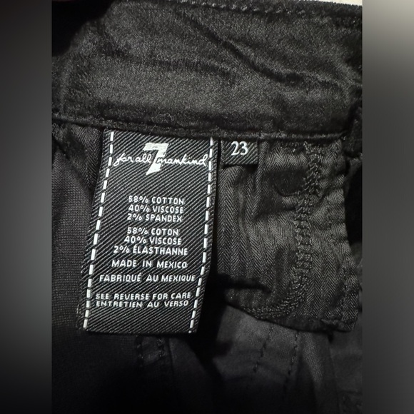 7 For All Mankind Women Velvet Skinny Fit Jeans AU8121037 Size 23 Black nwot - Picture 8 of 10